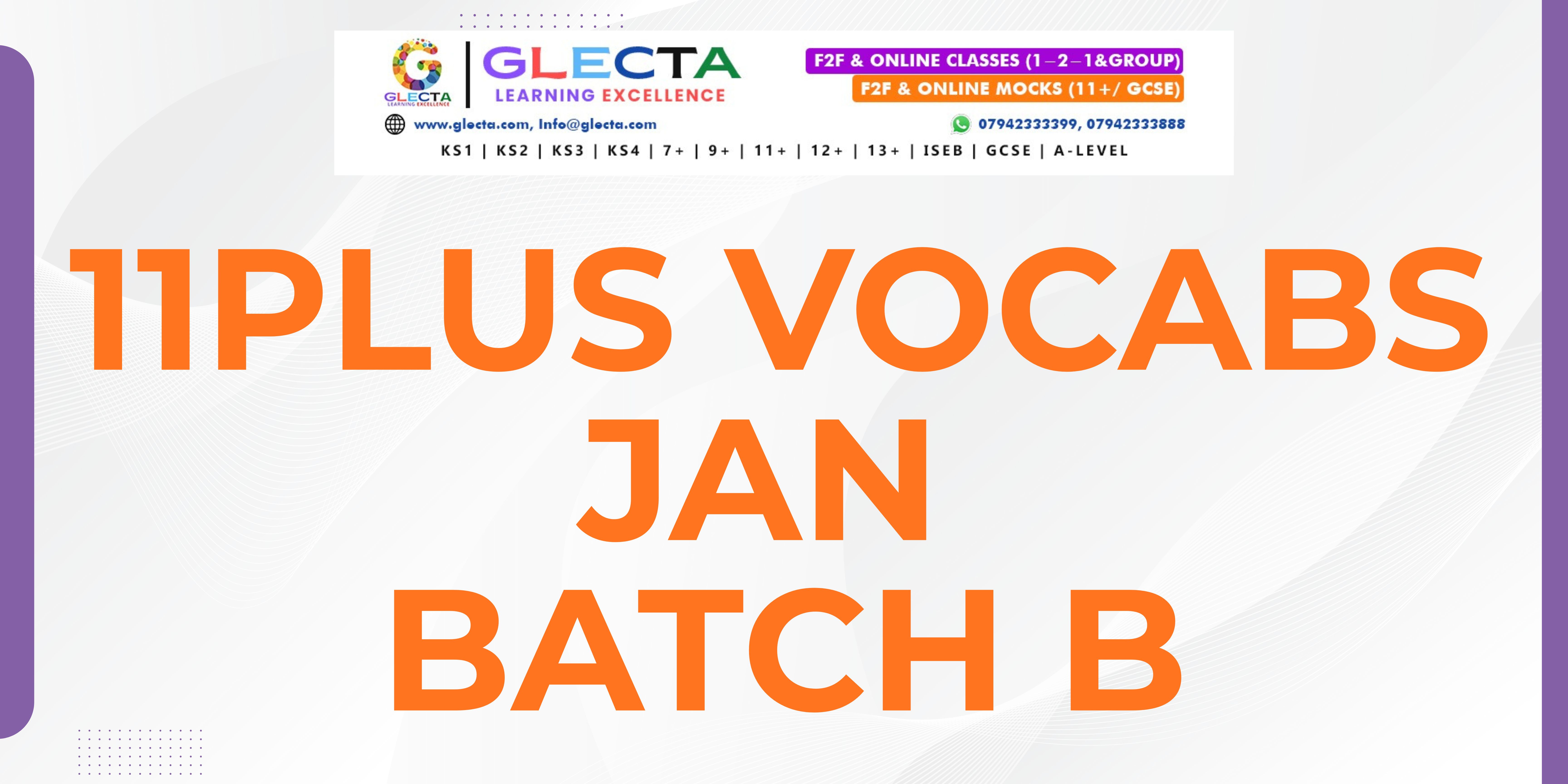 11+ Vocabulary Booster – January Batch B