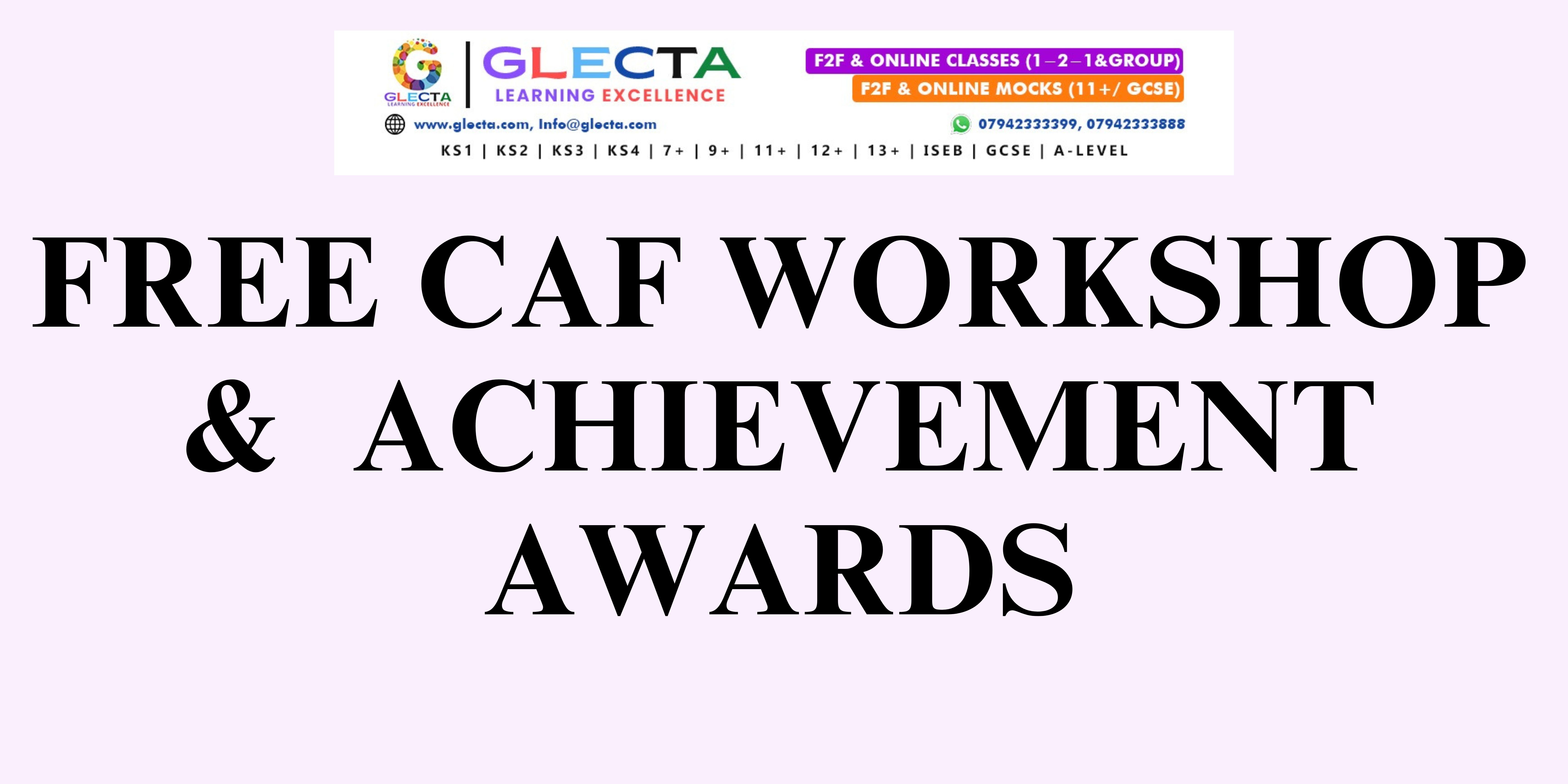 FREE GLECTA CAF Workshop & Student Achievement Awards – October 2025